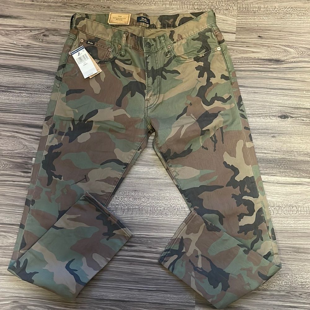 Polo Ralph Lauren Sullivan Mens Slim Camouflage denim Sz. 33x32 | 32x34 - Picture 1 of 4
